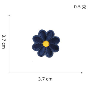 Navy blue flower cloth patch 1 #