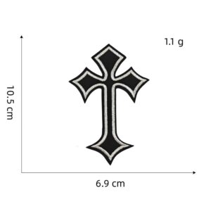 Silver edge cross cloth stickers 6#