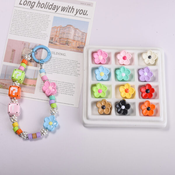 oly-3a9a646c48c004067b2e97b55e22f59f Wholesale Mixed Color Floral Acrylic Loose Beads for DIY Keychain Phone Strap Bag Charm Fashion Accessory