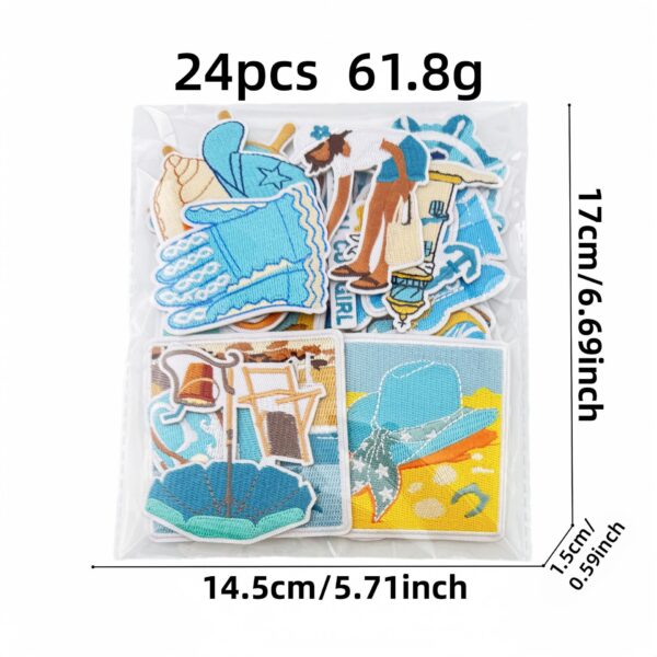 oly-3aa70959f6788f7a253f7645aa57dc2d Wholesale Cowgirl Embroidered Iron-On Patch Blue Polyester Decorative Clothing Accessory for Resale