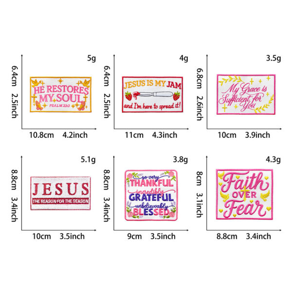 oly-3ac241a144ec9d604298a8e9650eaa12 Wholesale Embroidered Faith Patch Polyester Iron-On DIY Fashion Accessory