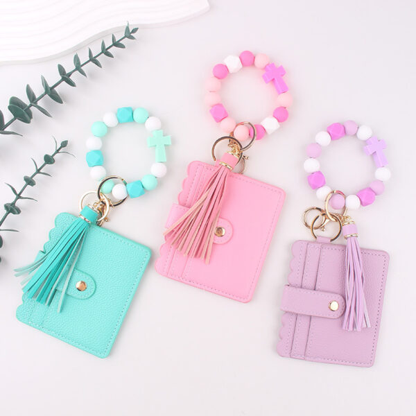 oly-3ac3ddd9aa256773a96b27d2e3479e2d Wholesale Cross Design Silicone Keychain - Pink Charm Key Ring Fashion Accessory Gift