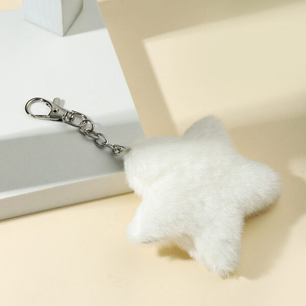Wholesale Pink Faux Fur Star Keychain Bag Charm Cute Gift for Women Casual Accessory