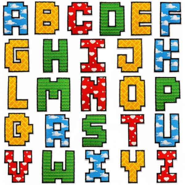Wholesale Polyester Embroidered Alphabet Patches Colorful 26 Letters for Clothing Bags Repair Gift