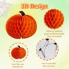 Wholesale Paper Pumpkin Honeycomb Ball Halloween Decoration Black Handle Hanging Ornament for Party Home Decor