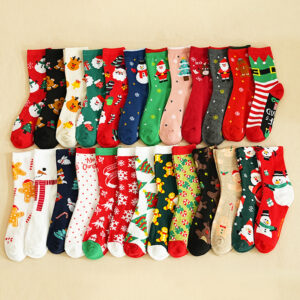 oly-3ae9fb13d032894b48ba5cc95ccbb098 Wholesale Cartoon Christmas Reindeer Mid Calf Socks Polyester Fun Holiday Accessory