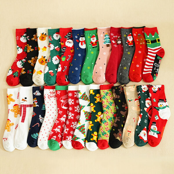 oly-3ae9fb13d032894b48ba5cc95ccbb098 Wholesale Cartoon Christmas Reindeer Mid Calf Socks Polyester Fun Holiday Accessory