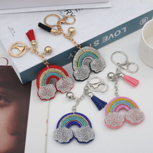 oly-3b06a9429e504cf7ac3ffc3f93dd0de1 Wholesale Rainbow Rhinestone Tassel Keychain, Decorative Car Key Accessory, Wedding Gift Boutique