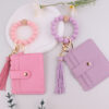 Wholesale Wallet Style Silicone Keychain Bracelet Black Solid Color Holiday Gift Fashion Accessory
