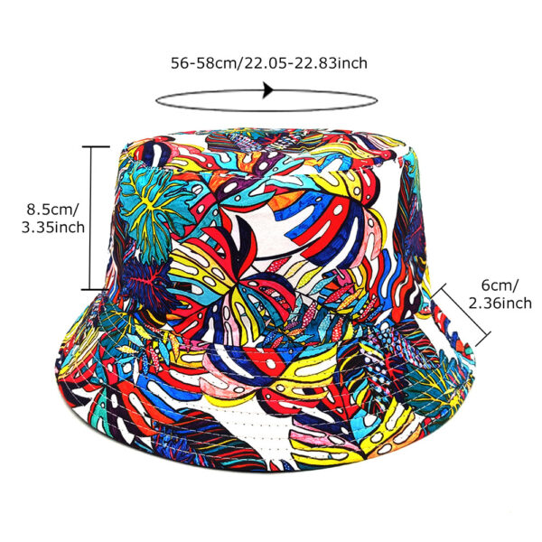 Wholesale Floral Double Sided Bucket Hat Sun Protection Casual Beach Hat