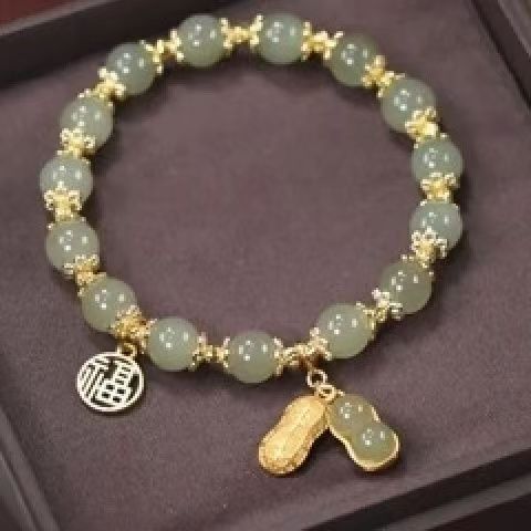 oly-3b1fb251a3344c1b213c516655106f06 Wholesale Glass Glazed Bracelet Modern Chic Jade Rabbit Design Gift for Girlfriend
