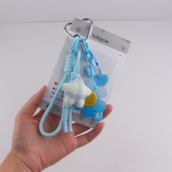 oly-3b27389085cf59a7462f43ace695b65a Wholesale Lolita Fresh Sweet Face Star Bow Keychain with Pearl Tassel Decorative Accessory