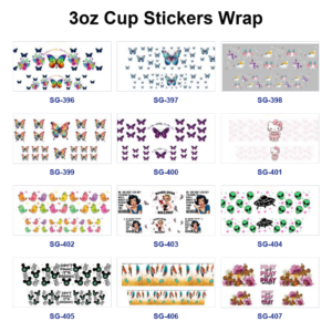 Wholesale 8pcs Minimalist Cartoon Butterfly 3oz Tumbler Stickers Wrap OLY Exclusive
