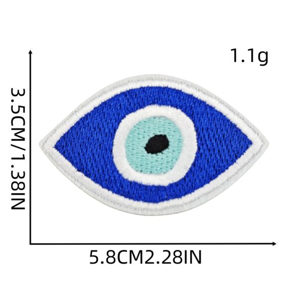 oly-3b4787e24092e38202965398bbef1763 Wholesale Evil Eye Iron-On Patch Blue Round Polyester Decorative Accent for Coats