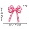 Wholesale Pink Bow Embroidery Cloth Patch, Hot Melt Adhesive Iron-On Patch, Fashion Hair Accessory, Boutique Resale Craft Supply
