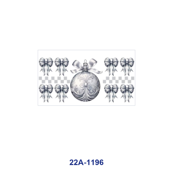 oly-3b500df7257f719da758e90d2b5c2aa6 Wholesale 5pcs Cool Silver Light Blue Minimalist Christmas Bauble Bow Snowflake Star Snowman Santa Leaf Grid Mixed Decor Prints 16oz Cup UV DTF Wraps