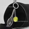 Wholesale Metal Luminous Tennis Racket Keychain Gift for Fans and Car Key Accessory