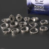 oly-3b879dbeca2d2b042c061baaaf8e0912 Wholesale Trendy Vintage Joint Ring Set - Hollow & Sunflower Design, Ancient Silver Alloy, 15-Piece Jewelry Accessory for Women