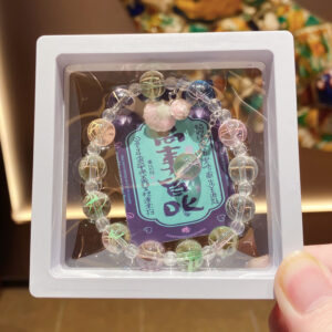Colorful shell flower glass bracelet box with cardboard