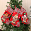 oly-3b9deffbfcfce92a8fed8a35b7dd6038 Wholesale 3D Large Christmas Stocking with Santa and Plaid Pattern Festive Holiday Decor for Gift Giving