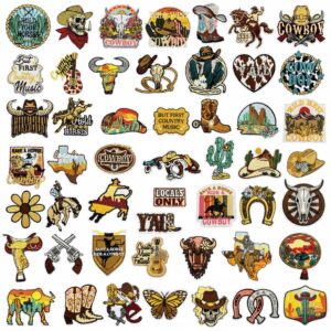 Wholesale Western Cowboy Cactus Denim Patch Machine Embroidery Craft Supply for Bags