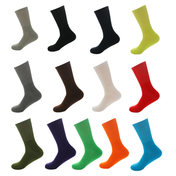oly-3bd34a75565c82a9f1761f6772c7aab5 Wholesale Solid Color Mid Calf Cotton Socks Everyday Wear Fashion Accessory for Men and Women