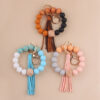 oly-3bd50998cf9736c60c1579354d9d483d Wholesale European Style Silicone Bead DIY Bracelet Keychain with Leather Tassel Fashion Jewelry Accessory Gift