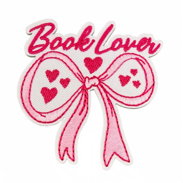 Wholesale Polyester Embroidered Book Patches Pink English Slogan Decorative Set 23pcs Boutique Craft Supply