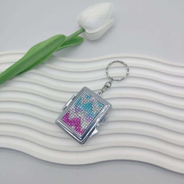 oly-3bf62dda440dddd4e38abf084211073d Wholesale Rhinestone Makeup Mirror Keychain Travel Souvenir Fashion Accessory Pink