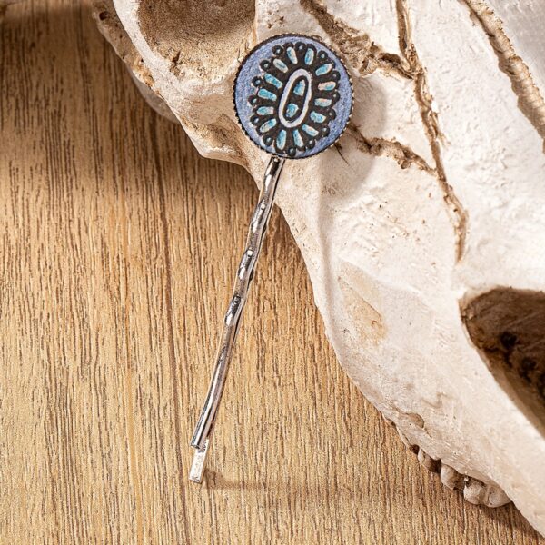 Wholesale Alloy Western Green Turquoise Cactus Print Hair Clip Fashion Hair Accessory for Everyday Styling Gift
