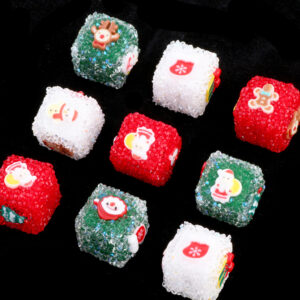 Square sugar randomly mixed colors