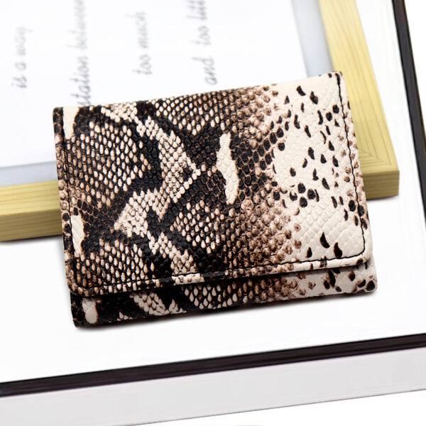 Wholesale PU Snake Print Trifold Wallet Retro Style Women's Fashion Accessory