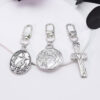 Wholesale Vintage Distressed Zinc Alloy Keychain with Crescent Moon and Starfish Design, Trendy Bag Charm