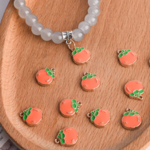 oly-3c657f602f68859603731183cced1f63 Wholesale Zinc Alloy Drip Oil Orange Persimmon Pendant Charms for DIY Jewelry and Phone Accessories
