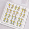 Wholesale Pink Double Sided Rainbow Meteor Pendant Zinc Alloy DIY Earring Accessory