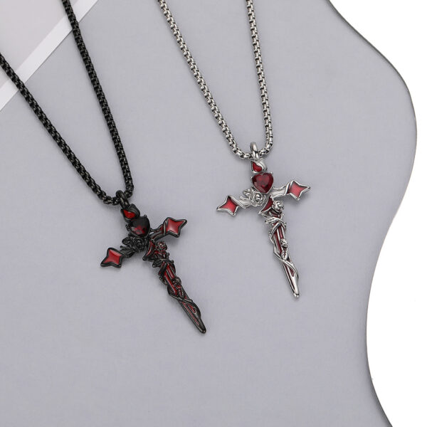 oly-3cc0d3930b52ee632b4383c22b93eaff Wholesale Stainless Steel Cross Pendant Necklace with Heart Design Layering Jewelry for Party Gift