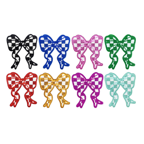 oly-3cceba010d35c555ad7a674a8700c16d Wholesale Plaid Bow Embroidered Iron-On Patch for DIY Clothing Decorative Fashion Accessory Party Gift