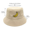 Wholesale Banana Embroidery Bucket Hat Outdoor Casual Sun Hat for Men Women