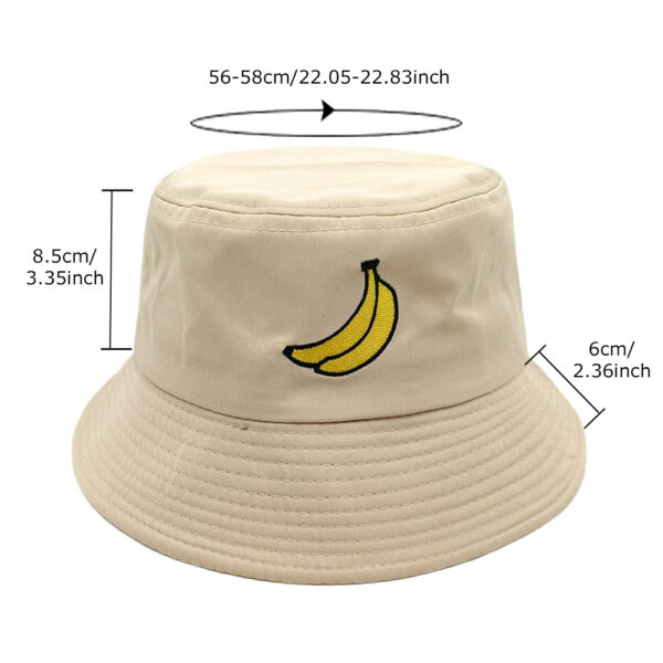 Wholesale Banana Embroidery Bucket Hat Outdoor Casual Sun Hat for Men Women