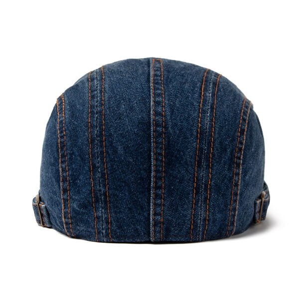 Wholesale Washed Denim Beret Retro British Style Adjustable Sun Hat for Men