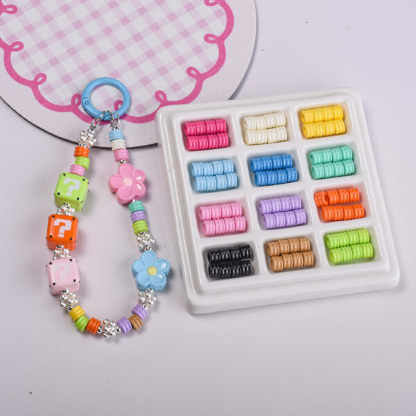 oly-3ce65bc50b25d1b225561e3656b8320f Wholesale Electroplated Acrylic Screw Beads Mixed Colors Floral Pattern DIY Phone Chain Keychain Jewelry Accessory
