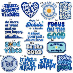 Positive energy english cloth stickers set 15 pieces
