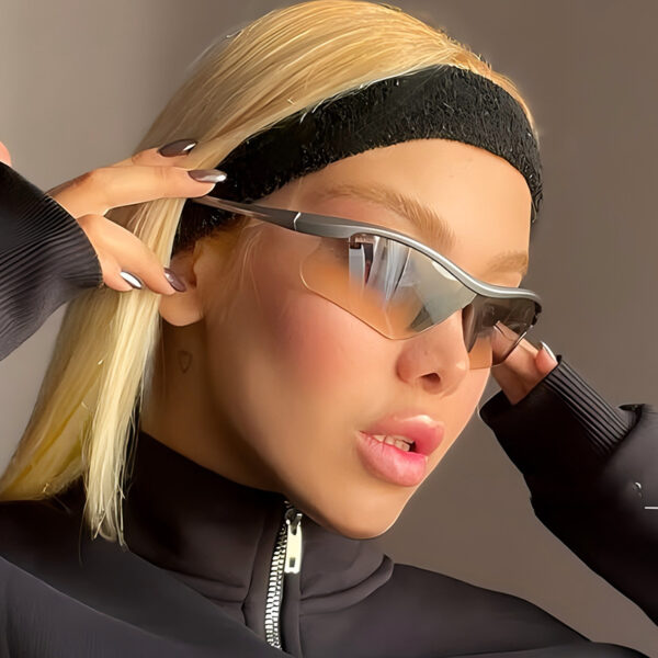 Wholesale Silver Mirror Goggles Windproof UV400 Unisex Trendy Outdoor Sports Sunglasses