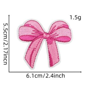 Pink bow cloth stickers 5#