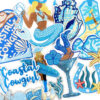 Wholesale Blue Seashell Embroidered Patch Iron-On Clothing Decorative Accessory Gift Resale