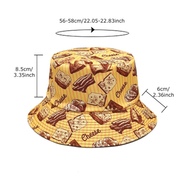 Wholesale Creative Snack Biscuit Print Reversible Fisherman Sun Hat for Outdoor