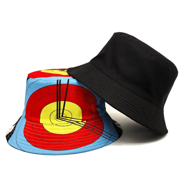 Wholesale Stylish Bow and Arrow Clock Pattern Fisherman Hat Double Sided Sunscreen Hat for Outdoor Use