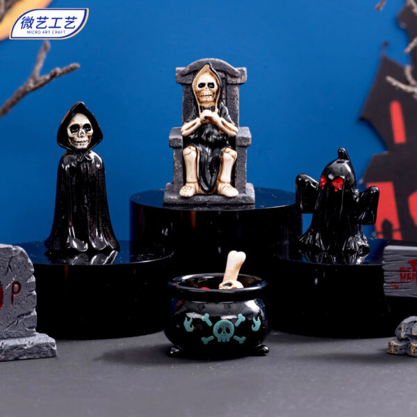 oly-3da12ed47677b2a66d69b0b90cf35b81 Wholesale Halloween Resin Skull Mummy Decor Decorative Accent Home Office Tabletop Ornament Boutique Gift