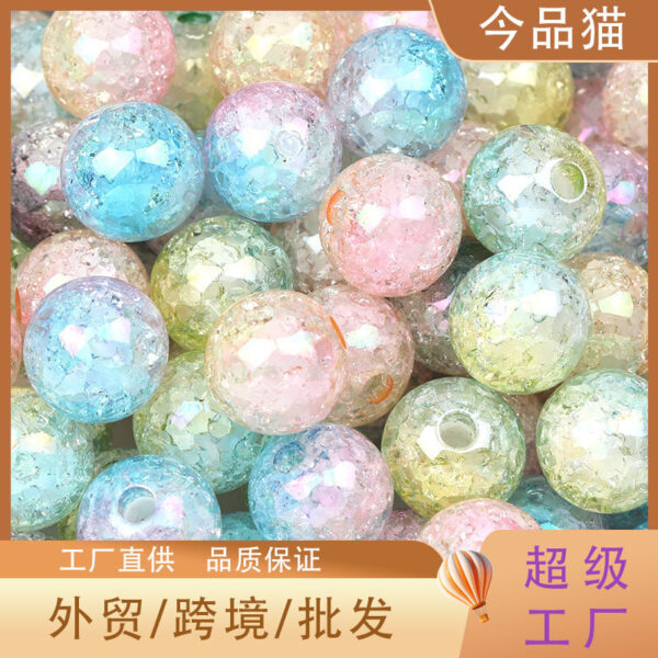 oly-3da257bcb9098c969b554378720fe47b Wholesale Boutique Acrylic Starry Sky Crack Beads Half Hole 16mm for DIY Jewelry Hair Accessory Gift