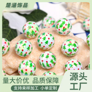 oly-3db1b65cd33db4e035f73e052c39ded2 Wholesale Christmas Acrylic Beads Five Pointed Star Tree Shape Electroplated DIY Phone Charm Accessory Making Supplies for Resale